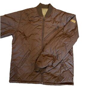 Vintage Volcom Workwear Full Zip Quilted Jacket Men's Large Brown Automator